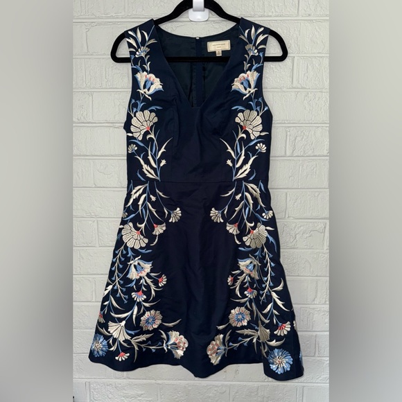Moulinette Soeurs Dresses & Skirts - MOULINETTE SOEURS Anthropologie Bellflower Blue Embroidered dress Sz 8 ✨